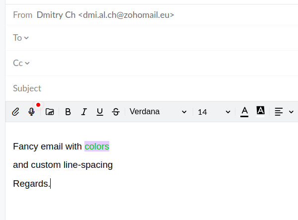 formatted email text screenshot